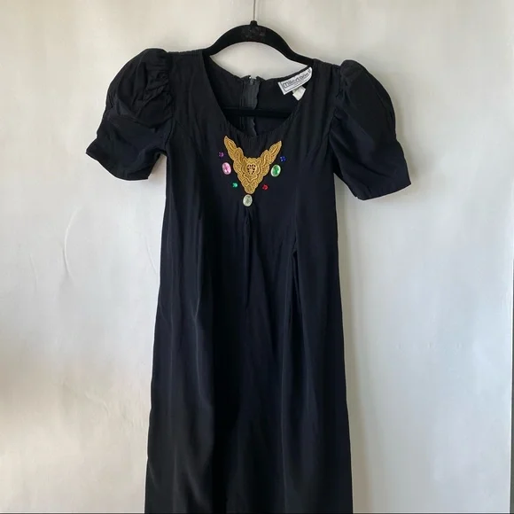 Vintage Milestone dressy one piece jumper embellished size 12 - Picture 1 of 9